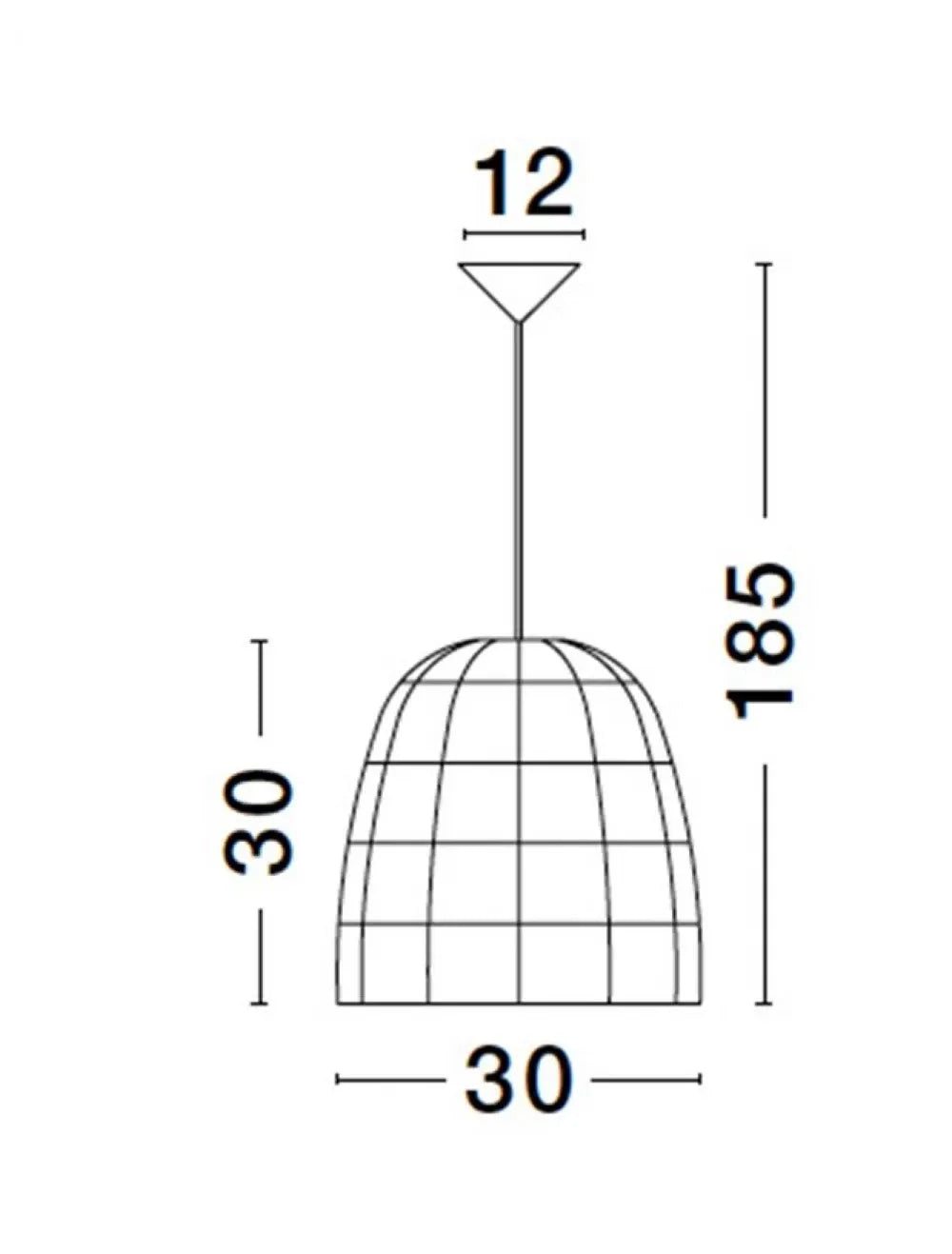 Pendul structura din Metal Negru si abajur din Ratan Bej H185xL30cm IP20 MARLO