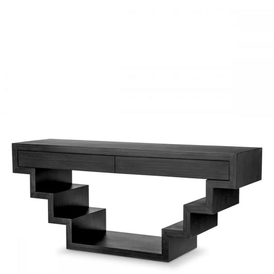Consola din Furnir de stejar Gri carbune L180xH77cm Rialto Eichholtz