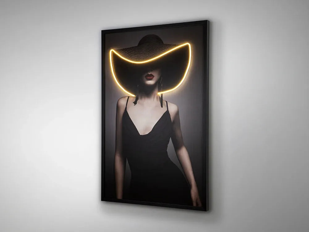 Tablou cu led din Panza/MDF Multicolor L80xH120cm Pamela
