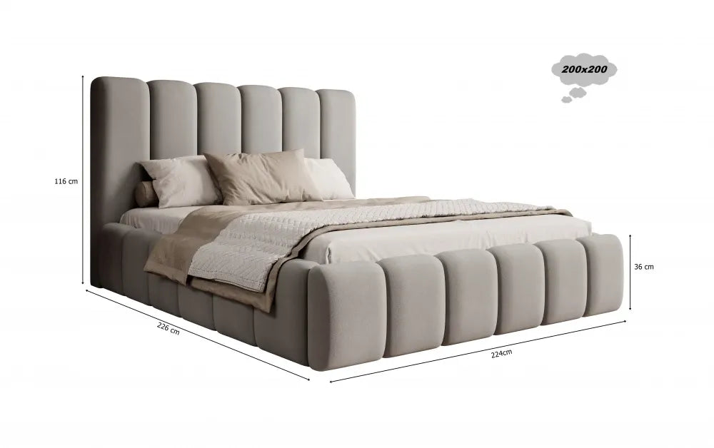 Pat 200 x 200 tapitat cu Catifea Magic velvet Albastru Arden