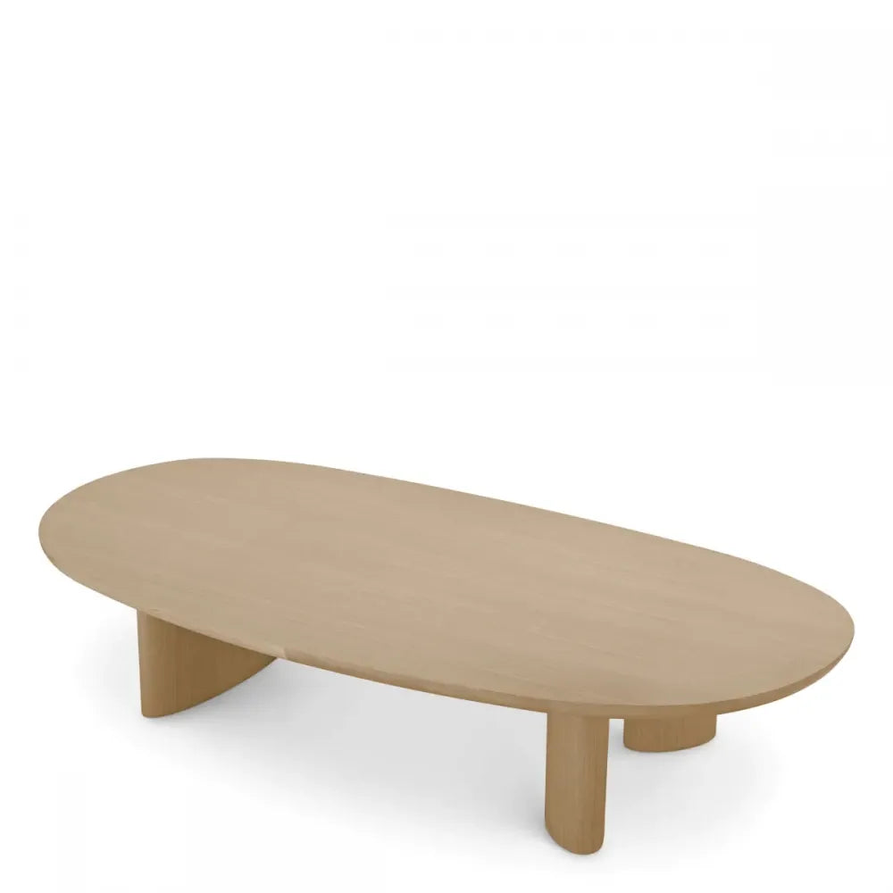 Masuta de cafea Ovala din Furnir de stejar Maro deschis L168.5xl86.5cm Lindner Eichholtz