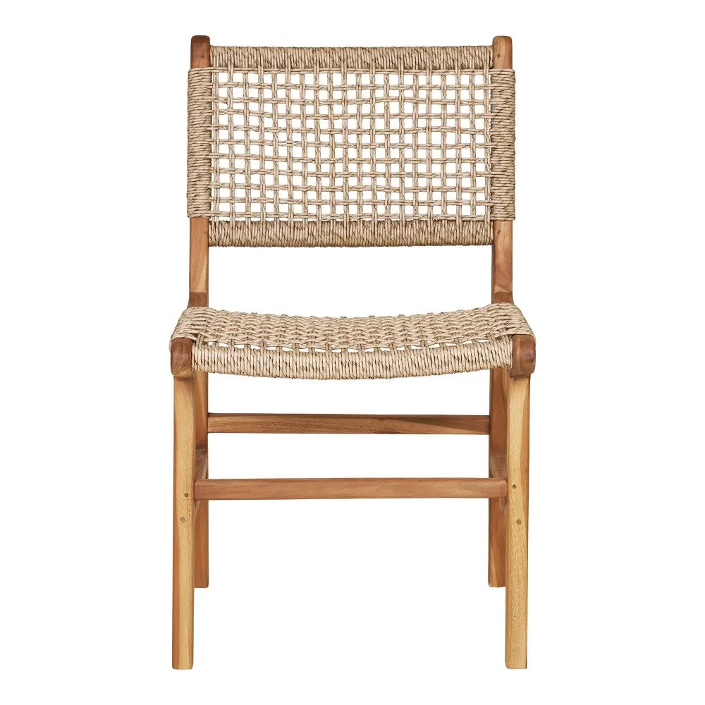 Set 2 scaune de exterior din Lemn de tec Maro si Ratan Maro H90xL50xA56cm Derby