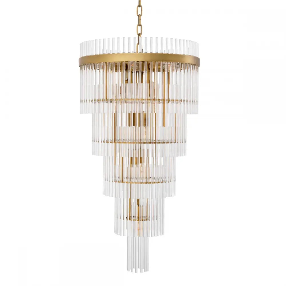 Candelabru din Metal Alama atichizata si Sticla Transparent H93xD49cm Yara L Eichholtz