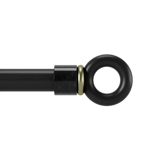 Galerie perdea reglabila cu sistem de prindere pe perete din Otel inoxidabil Negru Circo L91-183cm
