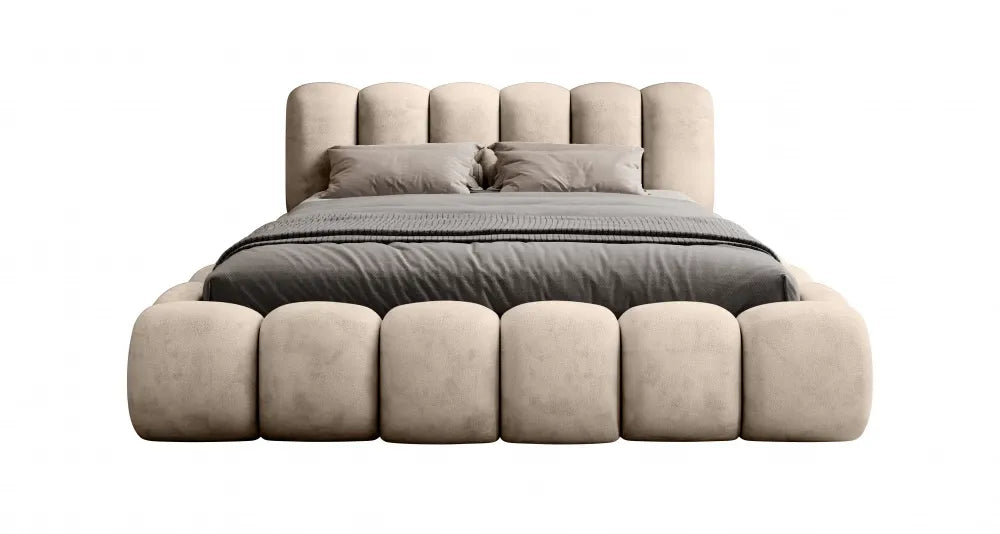 Pat 180x200cm tapitat cu Chenille Bej Dallas
