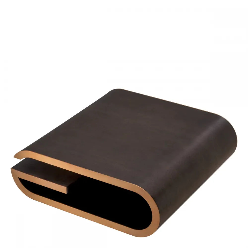 Masuta de cafea Asimetrica din Furnir de stejar Maro mocha L100xl100cm Galan Eichholtz