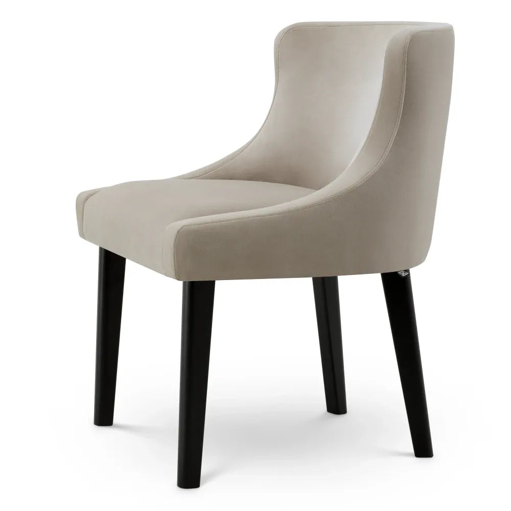 Scaun tapitat cu Catifea Bej L59.5xA65xH82cm Chavelle Eichholtz
