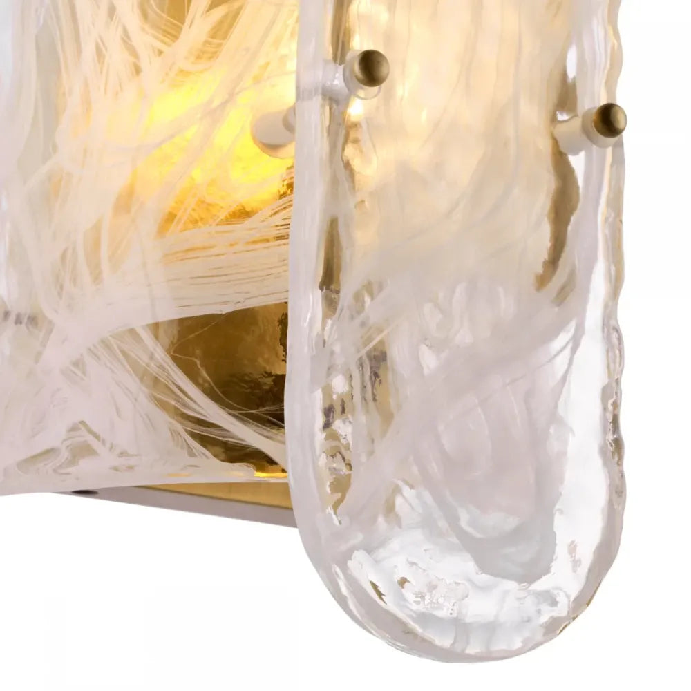Aplica de perete din Otel inoxdabil Alama si Sticla Transparent H40.5xL18cm Ginnis Eichholtz
