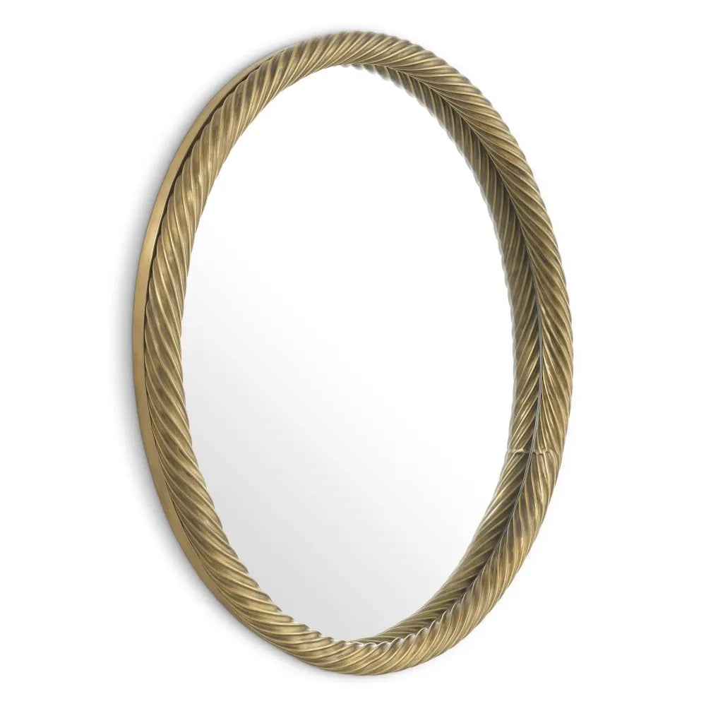 Oglinda cu rama din Lemn/Metal Alama D60cm Salvi Eichholtz