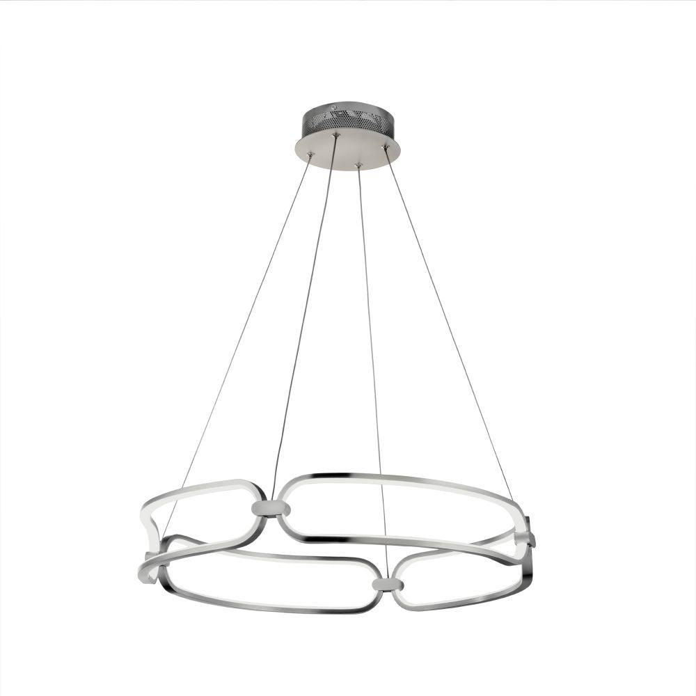 Lustra rotunda cu inaltime reglabila din Aluminiu Argintiu cu LED  D60xH115cm Colette