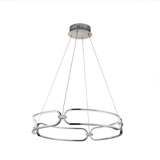 Lustra rotunda cu inaltime reglabila din Aluminiu Argintiu cu LED  D60xH115cm Colette