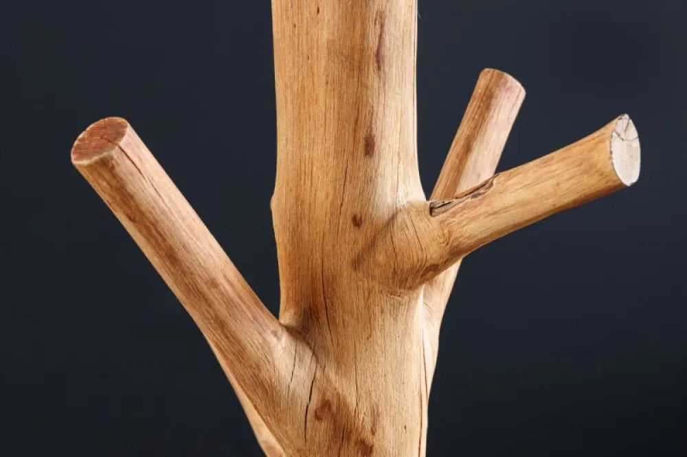 Lampa de podea din Lemn Maro si Textil Bej H175xD55cm Tree