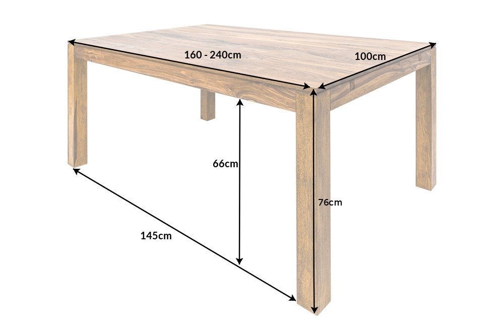 Masa extensibila dreptunghiulara din Lemn de palisandru Maro de 8-10 persoane L160/240x100cm Lagos