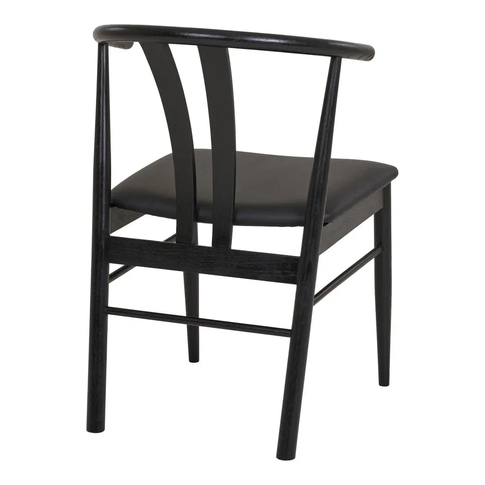 Set 2 scaune din Lemn de fag Negru si Piele sintetica Negru H77xL54xA56cm Artenara