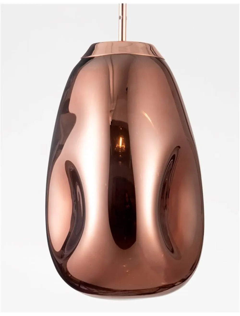 Pendul structura din Metal Cupru si abajur din Sticla Cupru H120xL22cm IP20 LAVA