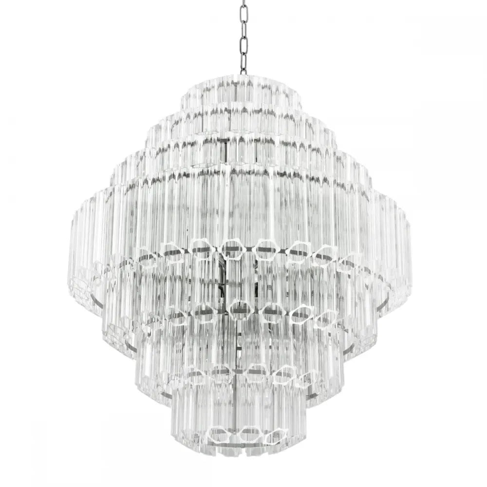 Candelabru din Metal Argintiu si Sticla Transparent H89xD80cm Vittoria L Eichholtz