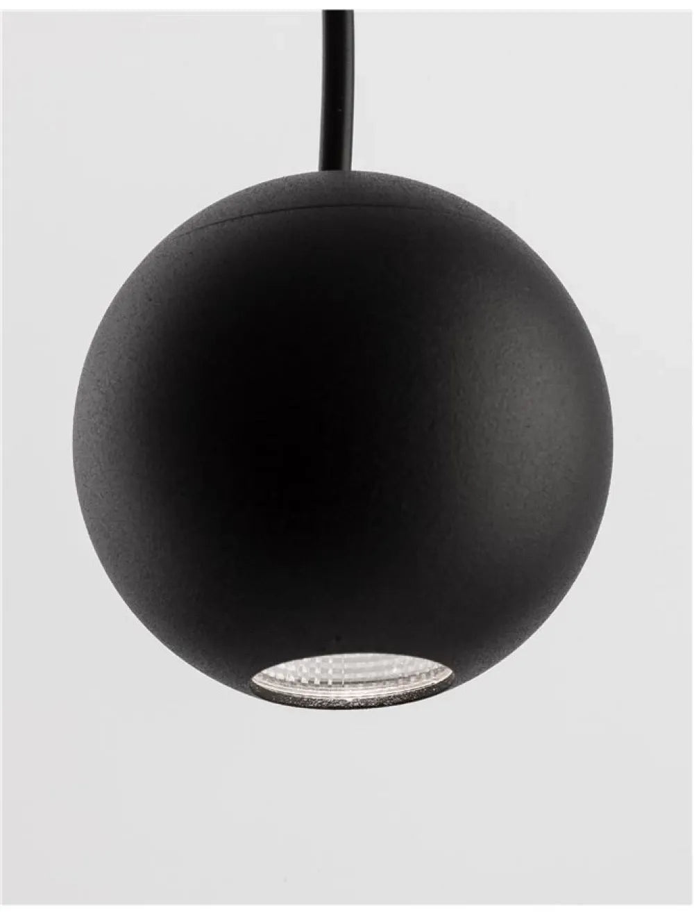 Pendul structura din Aluminiu Negru si abajur din Aluminiu Negru H158xL5cm IP20 4W 290lm 3000k NOCCI