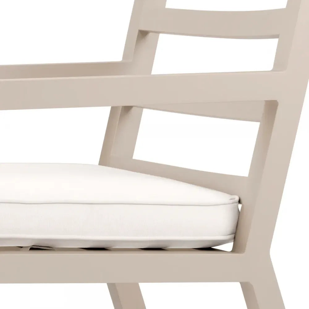Scaun de exterior din Metal Bej si Stofa Alb H86xL55.5xA66.5cm Delta Eichholtz