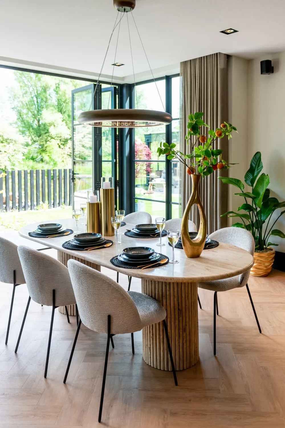 Masa din Travertin Bej L240xH75cm La Cantera Richmond interiors