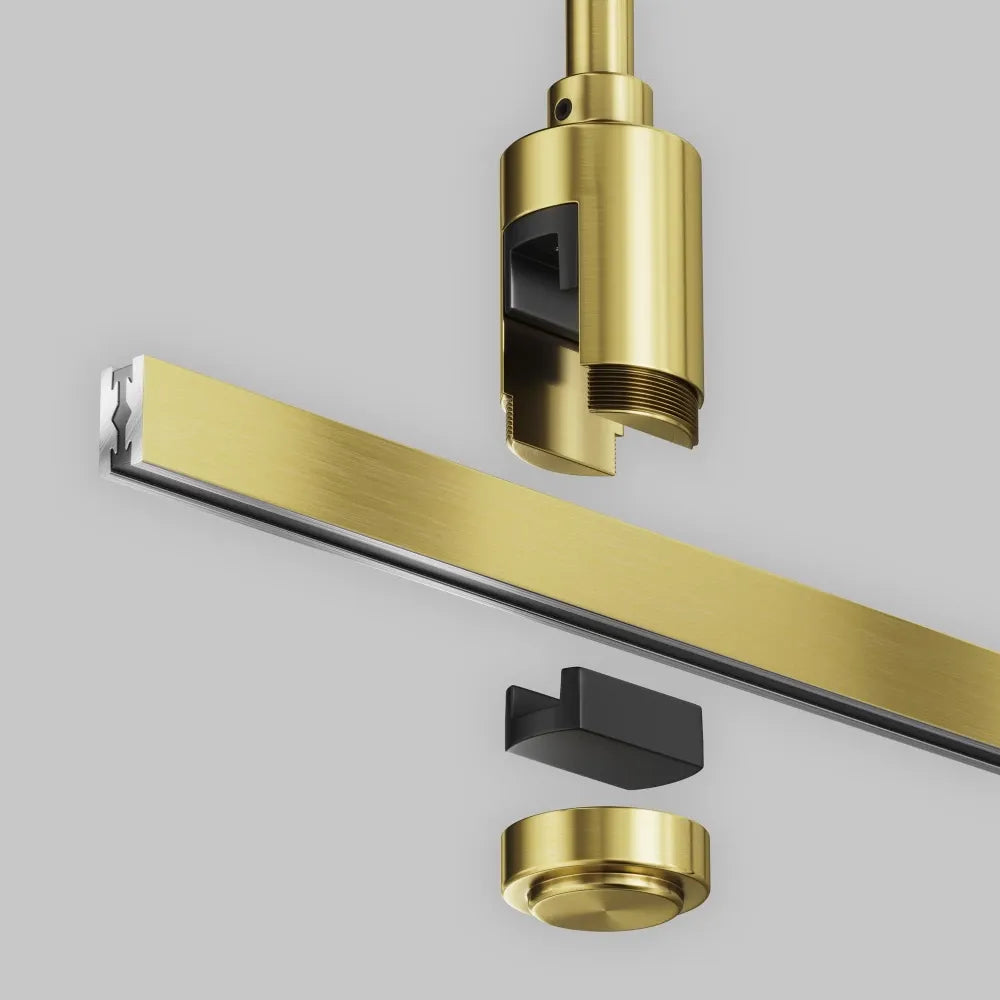Suport mediu pe tavan cu priză de alimentare 300 mm Flarity din Aluminiu Alama