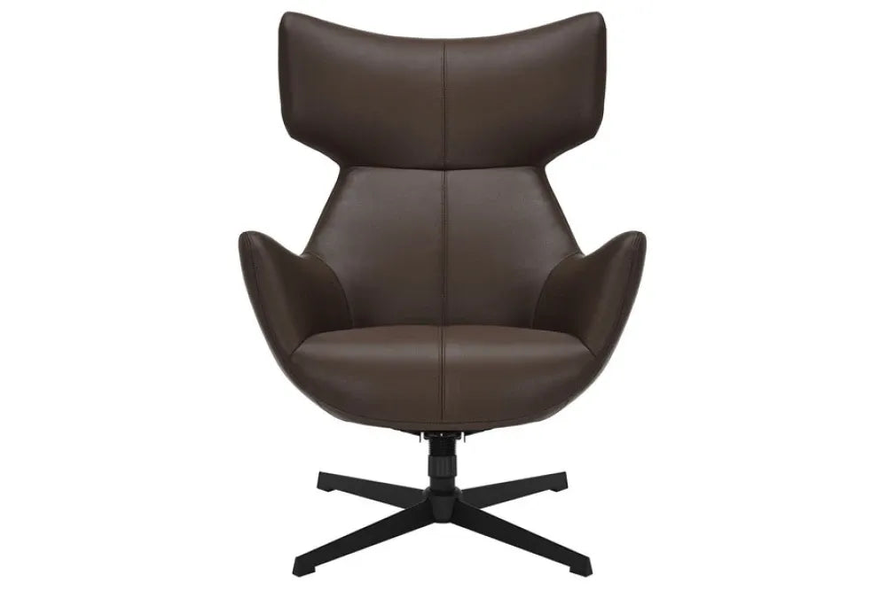 Fotoliu din Piele artificiala Maro si Metal Negru Hx103Lx75xA78cm Vogue