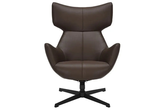 Fotoliu din Piele artificiala Maro si Metal Negru Hx103Lx75xA78cm Vogue