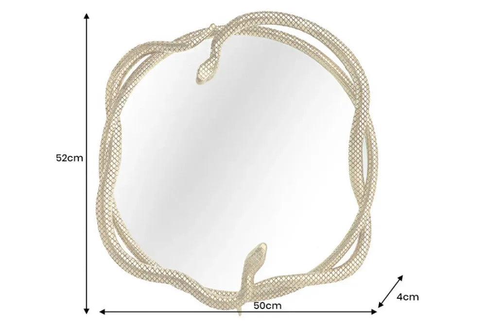 Oglinda cu rama din Metal Auriu H52xL50cm Snake L