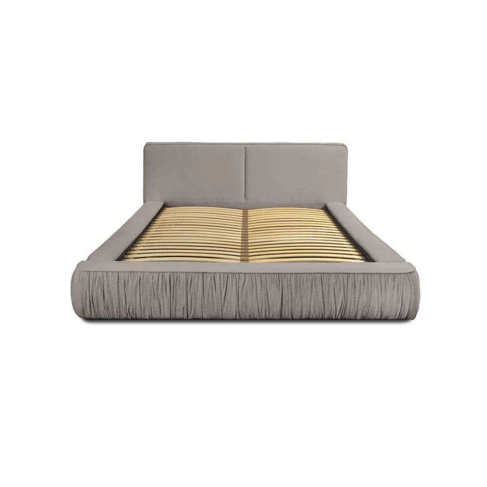 Pat 180x200cm tapitat cu Chenille Grej Naomi