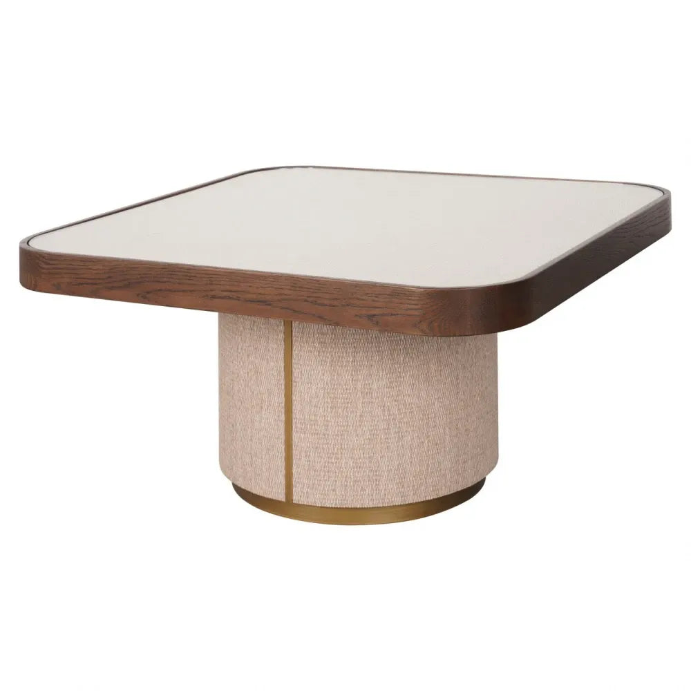 Set 2 masute de cafea din Metal/In Auriu/Bej si Lemn/In/Sticla Maro/Bej L90xH38cm Willox Richmond interiors
