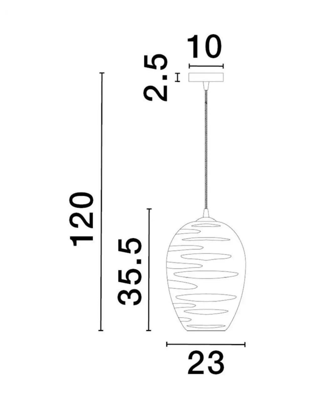 Pendul structura din Metal Negru si abajur din Sticla Gri deschis H120xL23cm IP20 EVLEEN