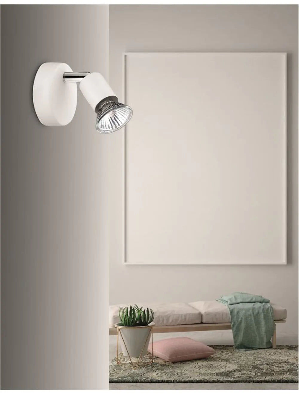 Aplica de perete din Metal Alb H10.9xL8cm IP20 BASE