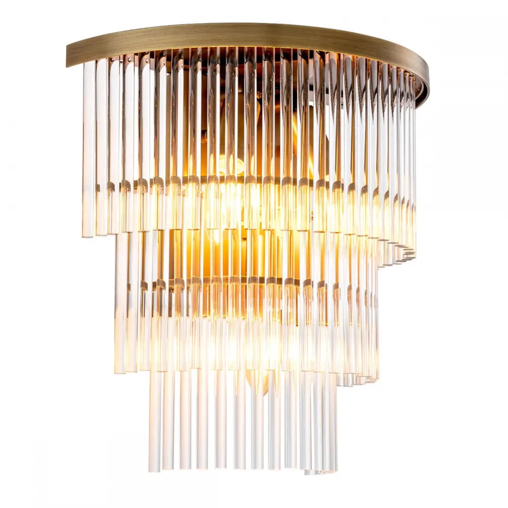 Aplica de perete din Metal Alama si Sticla Transparent H32.5xL33cm East Eichholtz