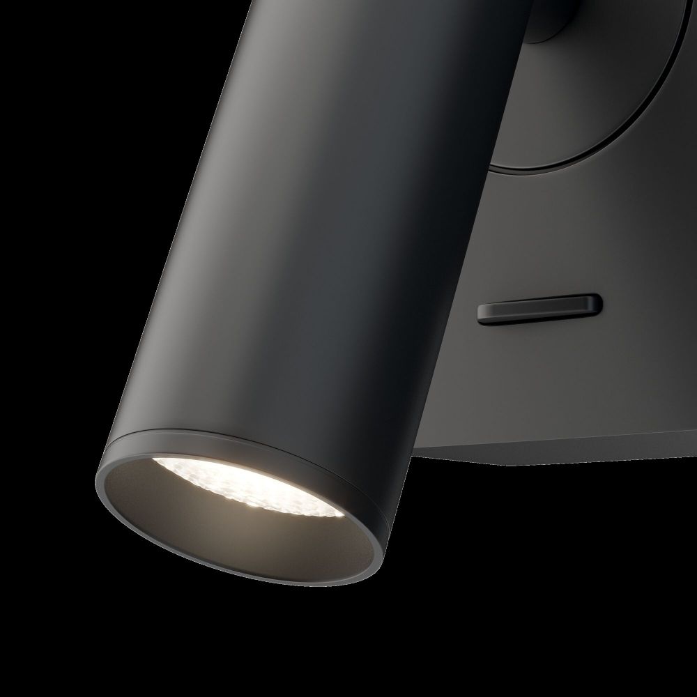 Aplica de perete reglabila din Metal Negru cu LED  L7x7xH9cm Mirax