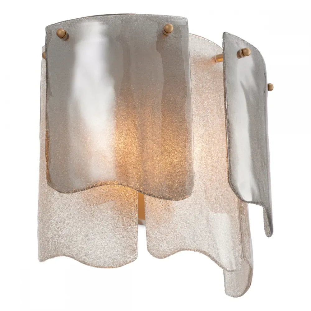 Aplica de perete din Metal Alama atichizata si Sticla Fumuriu H36xL39cm Asinara Eichholtz