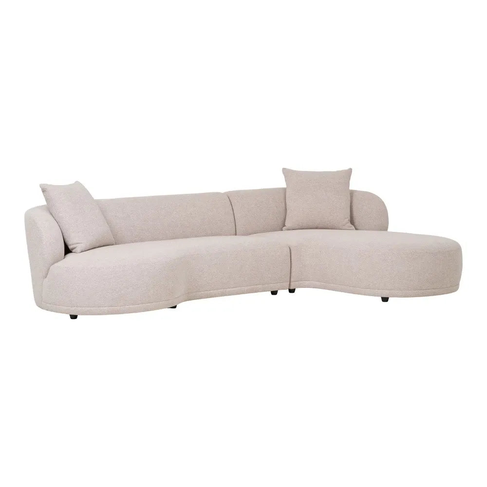 Coltar cu orientare dreapta tapitat cu Stofa Bej L294xH69cm Kingston