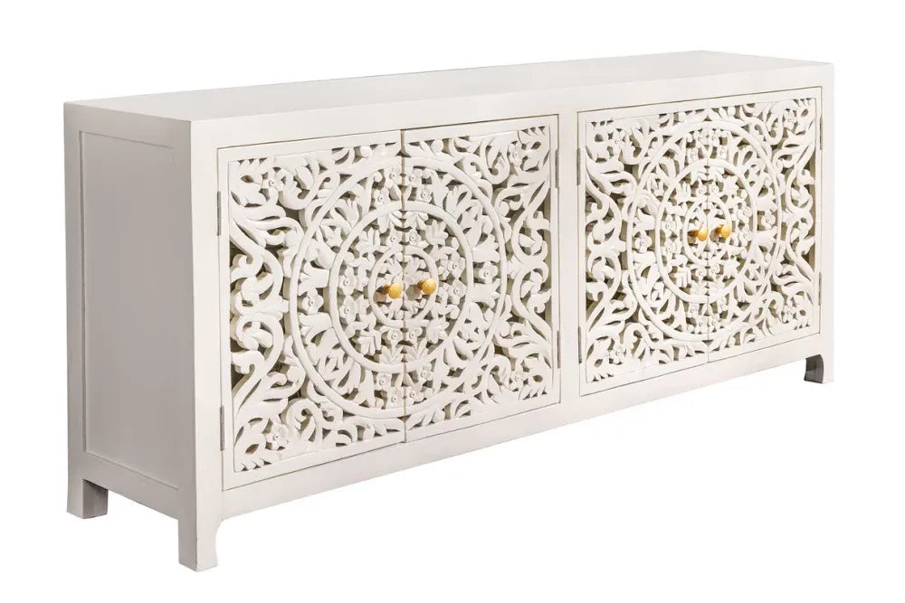 Comoda din Lemn de mango Alb L170xH78cm MARRAKECH
