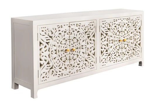 Comoda din Lemn de mango Alb L170xH78cm MARRAKECH