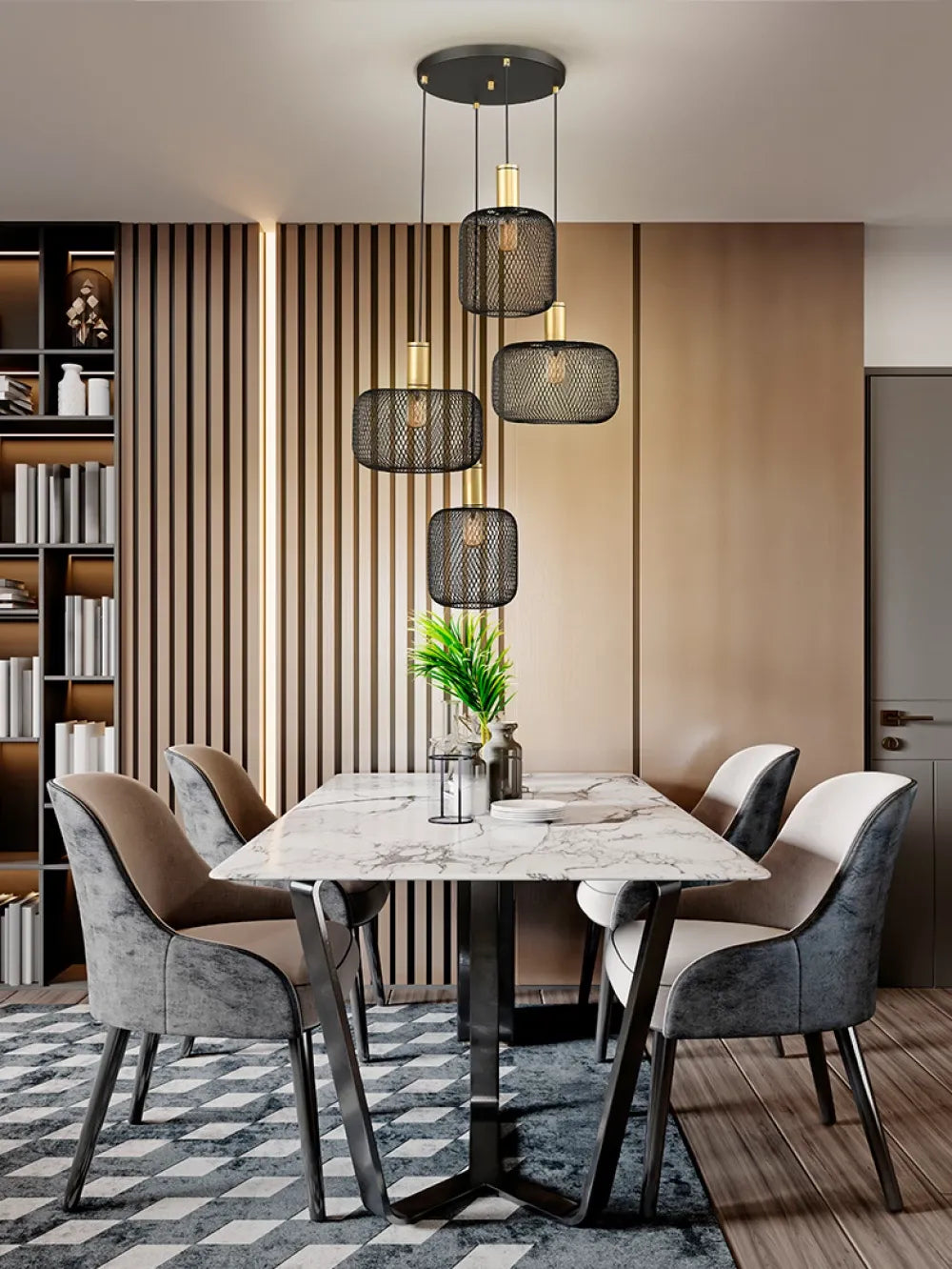 Candelabru din Metal Negru/Auriu H150xD58cm Osiris