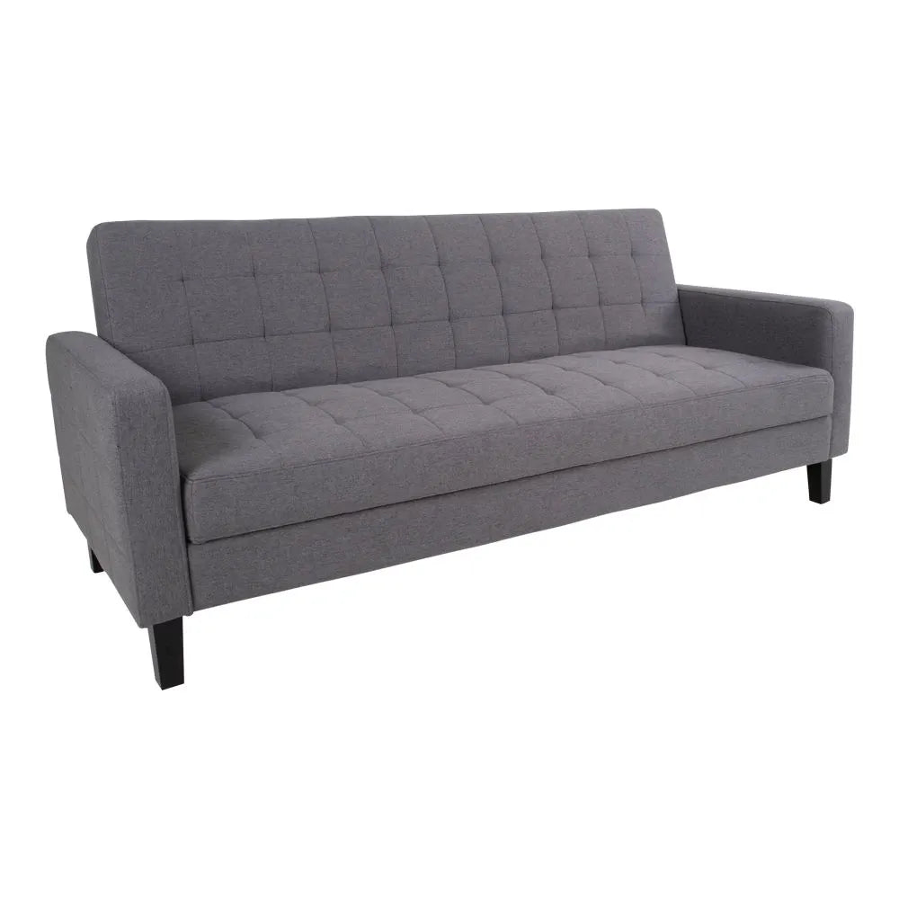 Canapea cu functie pat si spatiu depozitare tapitata cu Stofa Gri L204xH81cm Milton