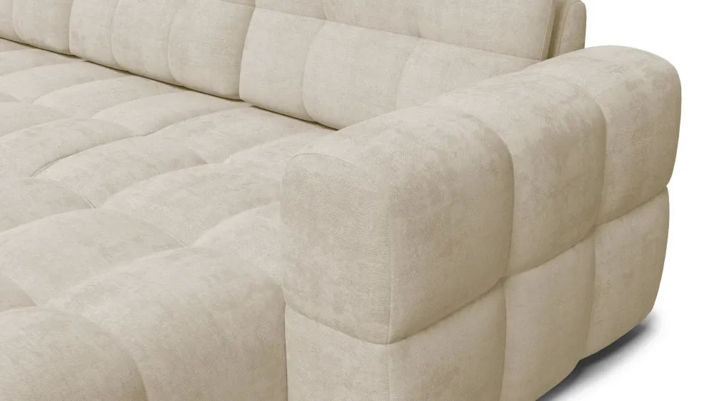 Coltar in forma de U tapitat cu material pet friendly Alias crem L374 x 219cm