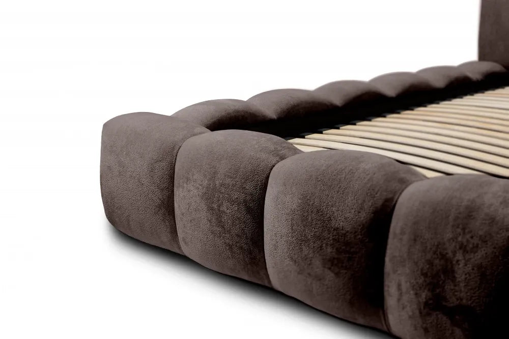 Pat 140x200cm tapitat cu Chenille Gri inchis Dallas