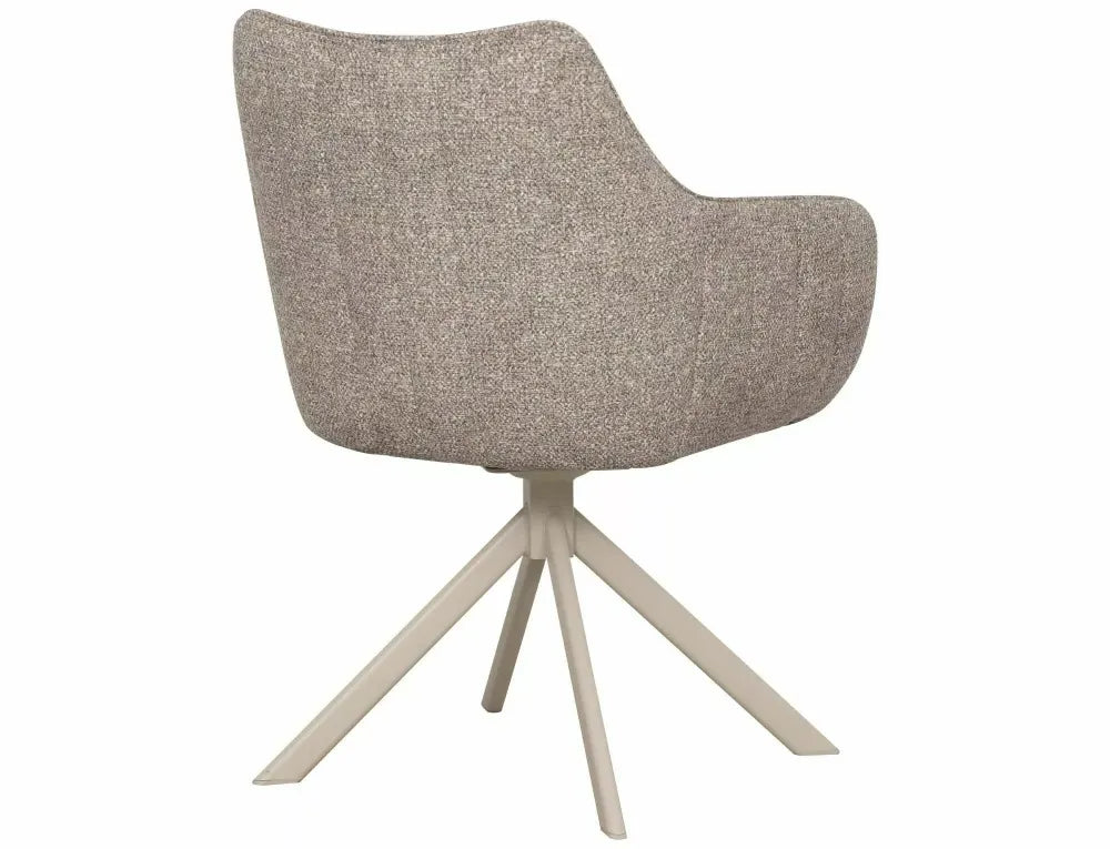 Scaun rotativ din Stofa Leo Maro si Metal Bej H86xL61xA58cm Azalia