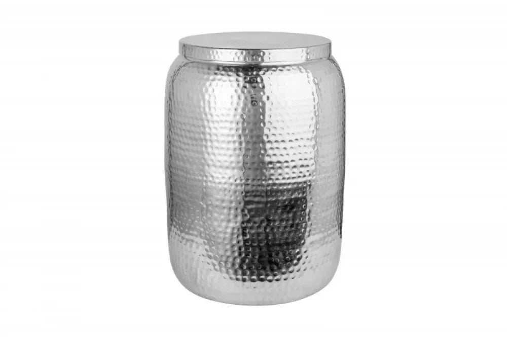 Masuta laterala Rotunda din Aluminiu Argintiu D35xH48cm Orient Storage
