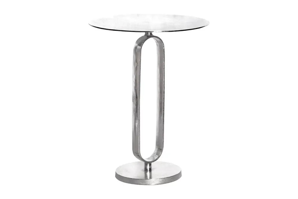 Masuta laterala din Metal Argintiu L45xH60cm Elegance