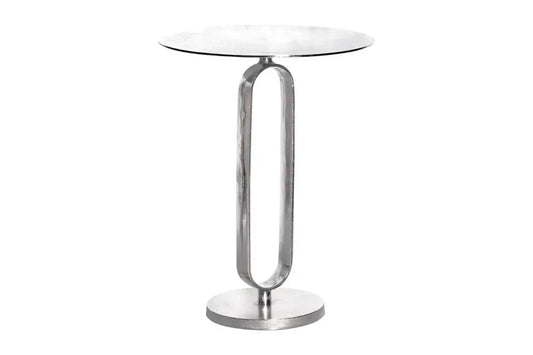 Masuta laterala din Metal Argintiu L45xH60cm Elegance