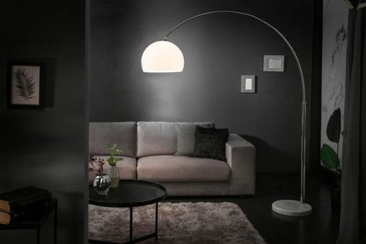 Lampa de podea din Marmura/Metal Alb si Acrilic Alb H175-205xL150-160cm Big Bow