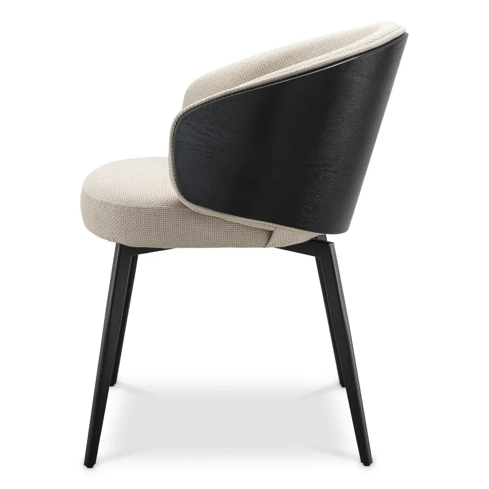 Scaun tapitat cu Stofa Crem L57xA62xH77cm Camerota Eichholtz