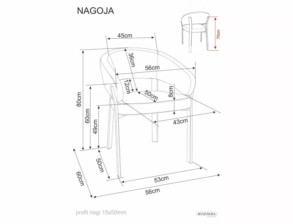 Set 2 scaune din Stofa Gri si Metal Negru H80xL56xA60cm Nagoja