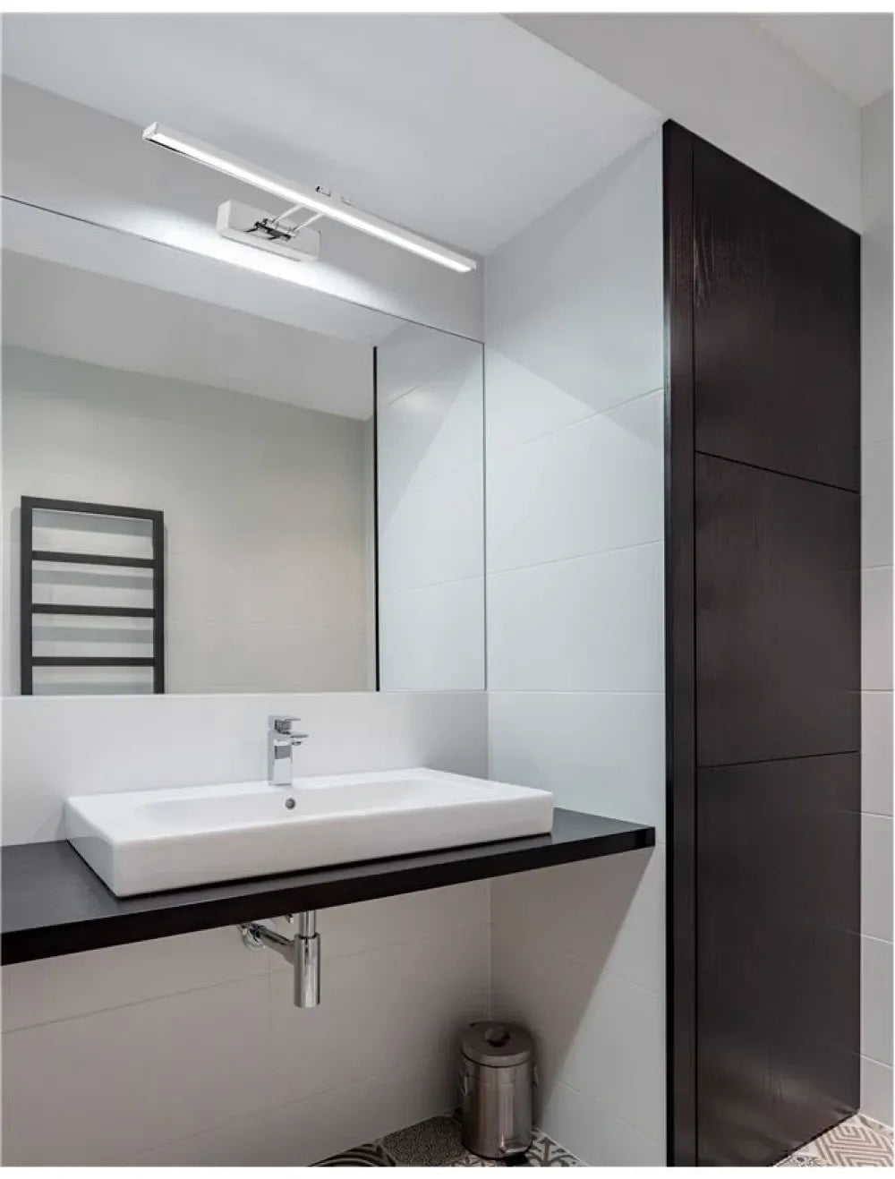 Aplica de perete structura din Aluminiu Argintiu si abajur din Acrilic Alb H19xL45cm IP44 8W 310lm 4000k ROSA