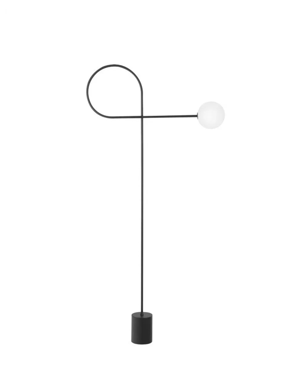 Lampa de podea structura din Aluminiu Negru si abajur din Sticla Alb H150xL10cm IP20 DEDALO